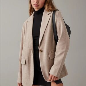 American Eagle AE Outfitters Oversized Oatmeal Heather Blazer XL